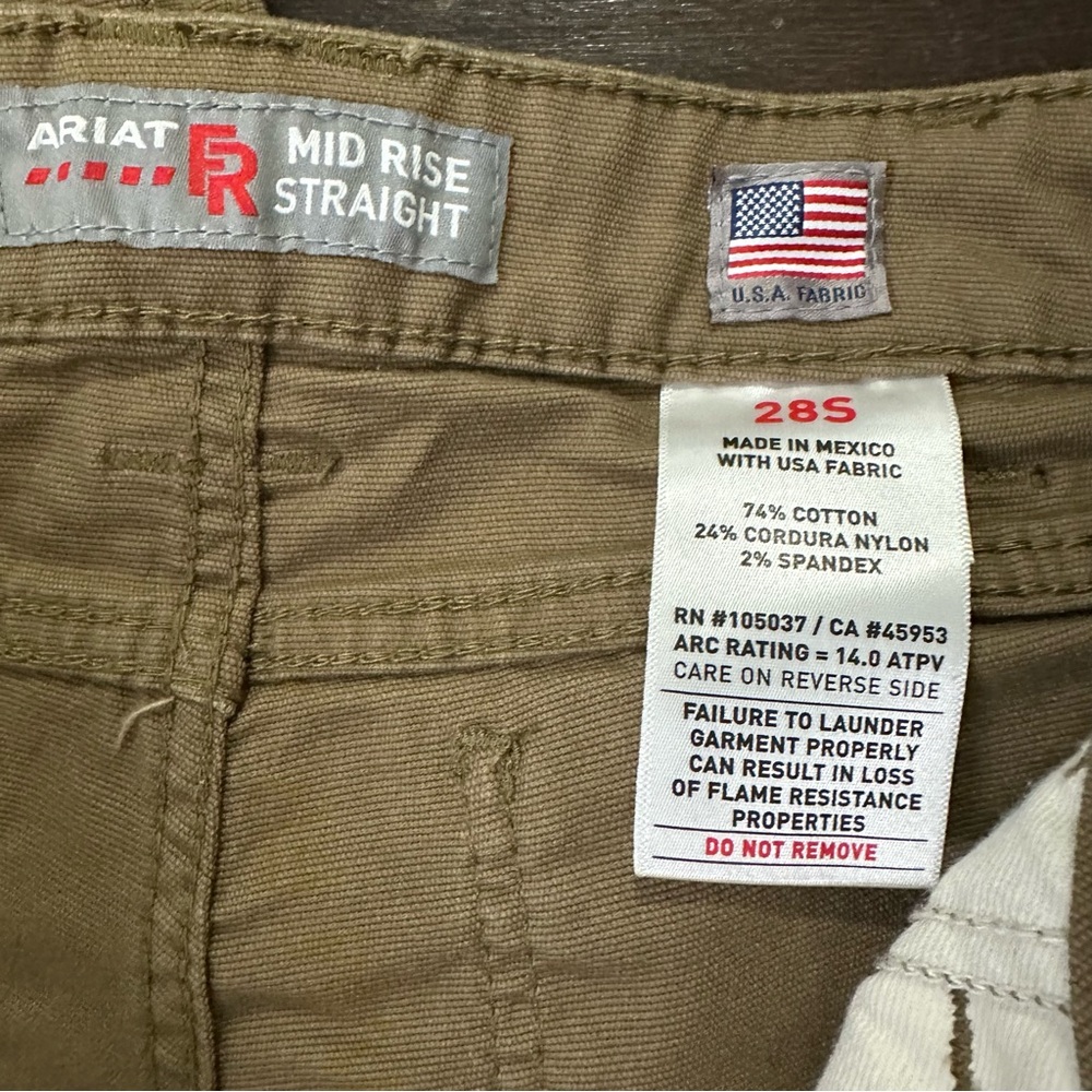 Ariat Flame Resistant Stretch Duralite Canvas Stackable Straight Leg Work Pants - Picture 10 of 16